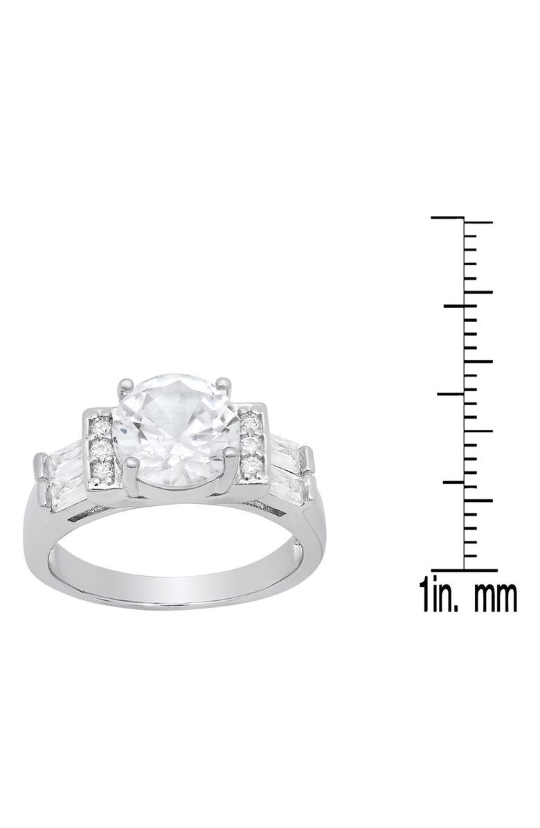HMY JEWELRY Round Cubic Zirconia Engagement Ring, Alternate, color, Silver