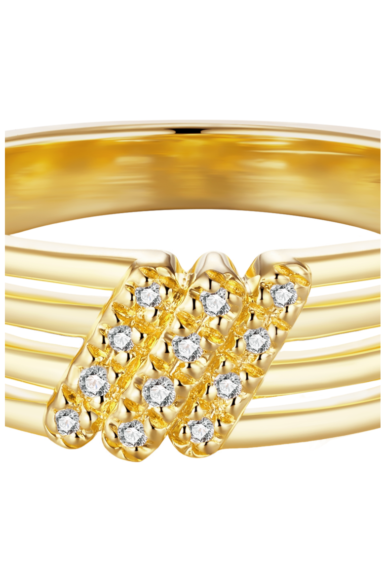 Elaine Diamond Ring | 12 natural diamonds | 925 Sterling Silver | Ring | 7 | Yellow 18k-Gold Plated, Alternate, color, Yellow 18k Gold Plated
