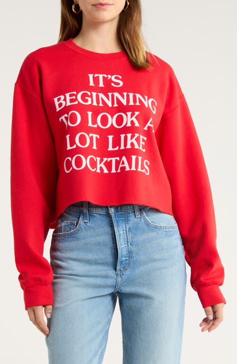 It's Beginning Christmas Crop Graphic Sweatshirt