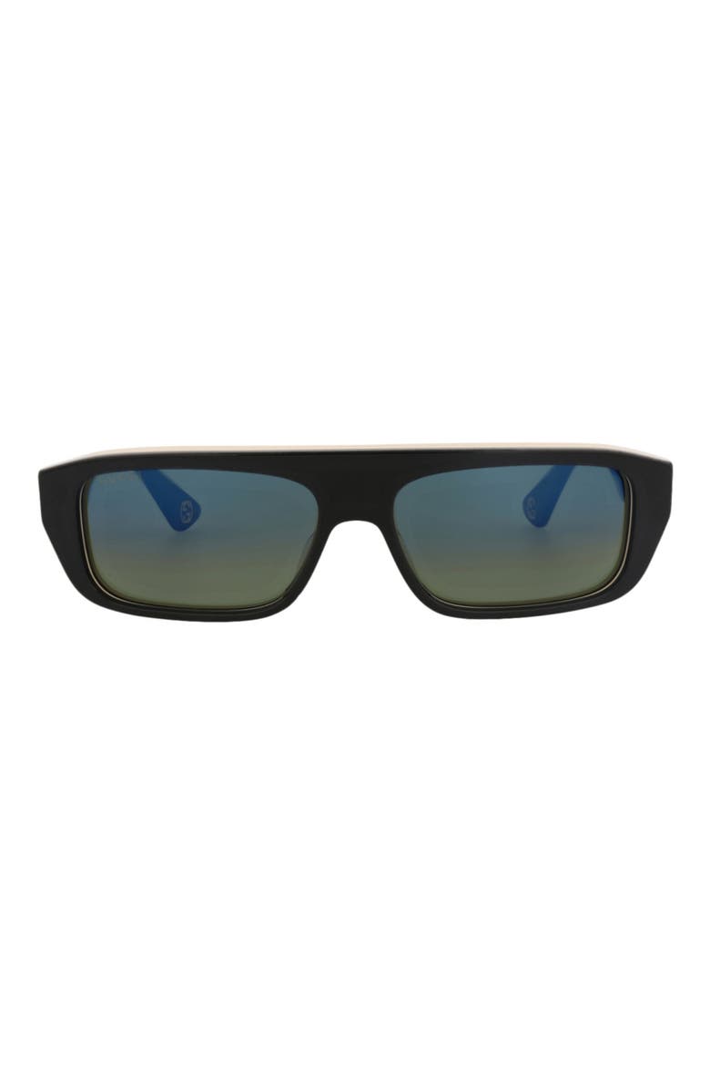 GG1617S Blue 54mm Square Sunglasses, Main, color, BLACK BLACK BLUE