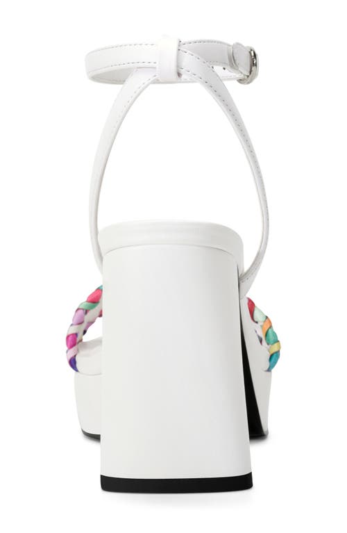 Karl Lagerfeld Paris Haden Ankle Strap Platform Sandal In Bright White