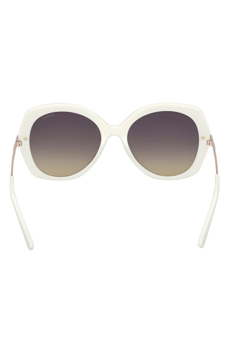 GUESS Round Sunglasses, Alternate, color, White / Gradient Smoke