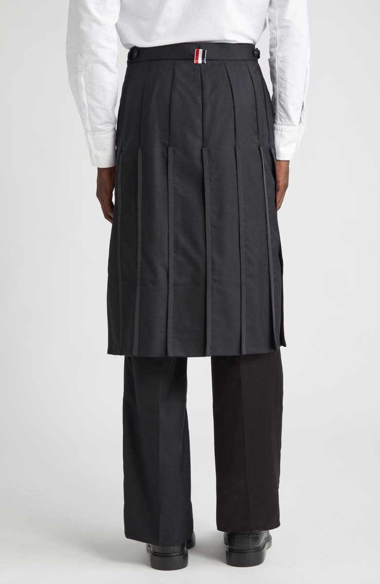 Thom Browne Collage Pleated Wool Trouser Skirt, Alternate, color,