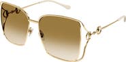 Gucci 61mm Square Sunglasses