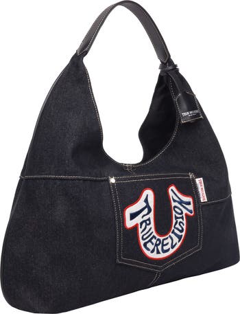 Retro Logo Denim Hobo Bag