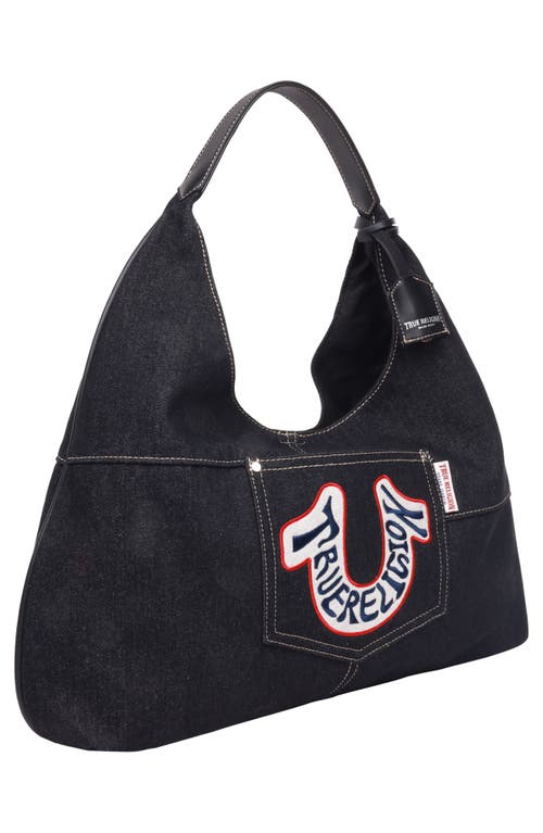 True Religion Retro Logo Denim Hobo Bag