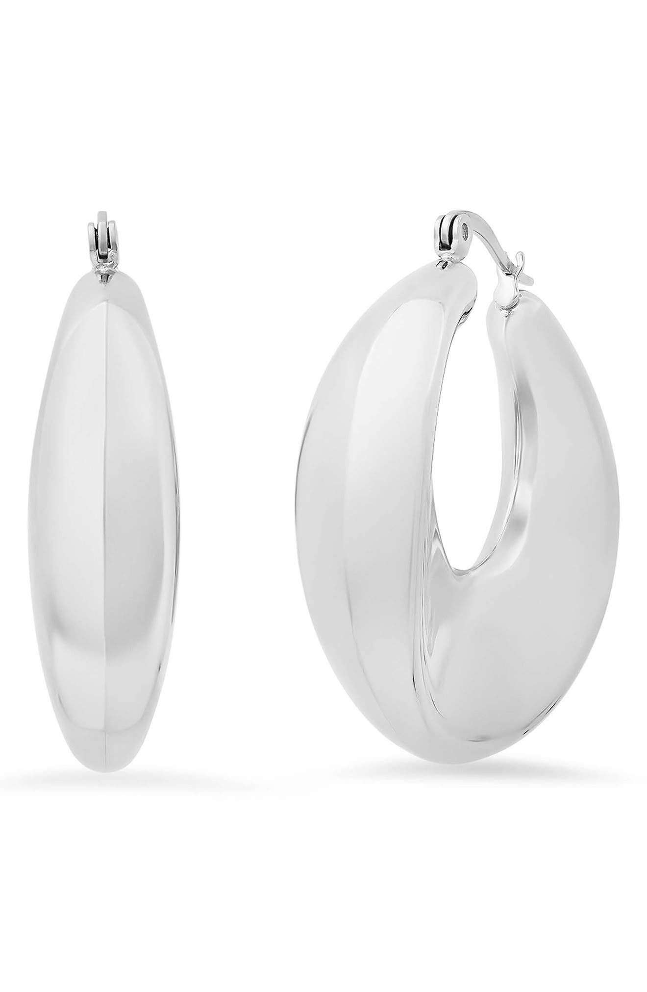 18K Gold Plate Chunky Hoop Earrings