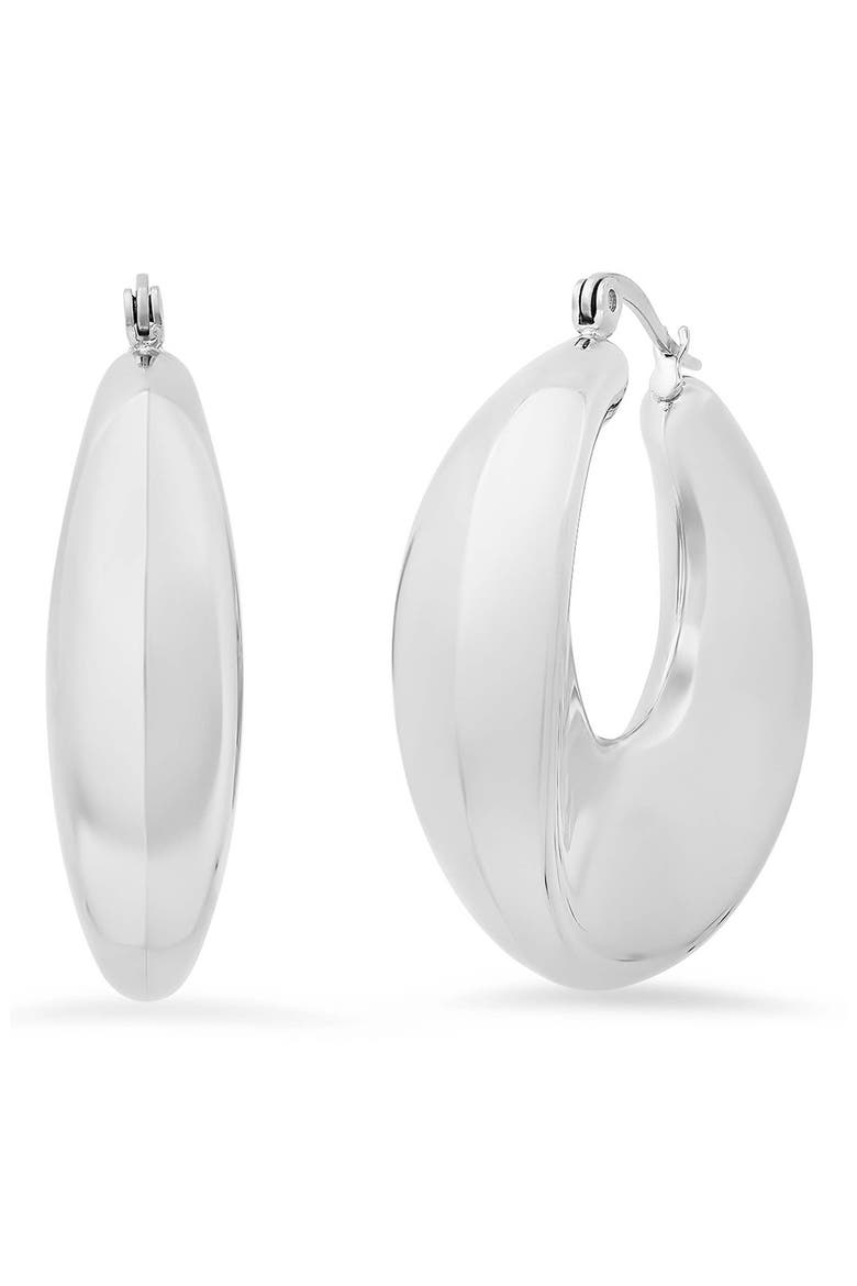 Chunky Hoop Earrings, Main, color, SILVER