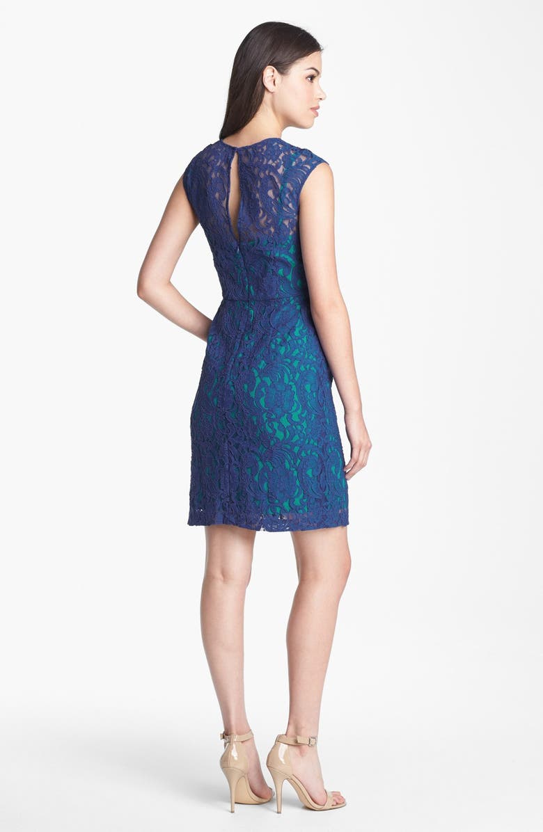 Ivy & Blu Cap Sleeve Lace Dress, Alternate, color, 