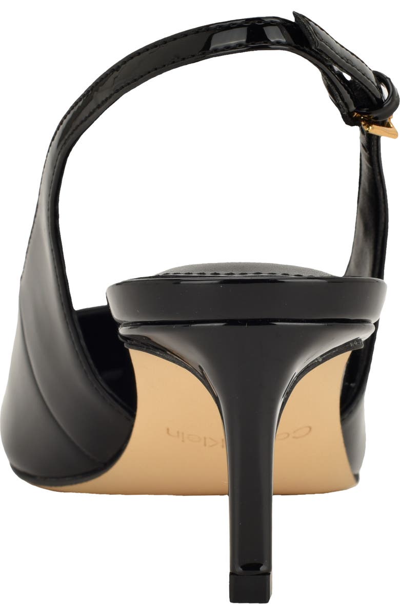 Calvin Klein Sorena Slingback Kitten Heel Pump, Alternate, color, Black Patent