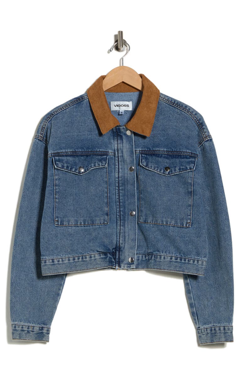 Vigoss Denim Barn Jacket, Alternate, color, Medium Wash