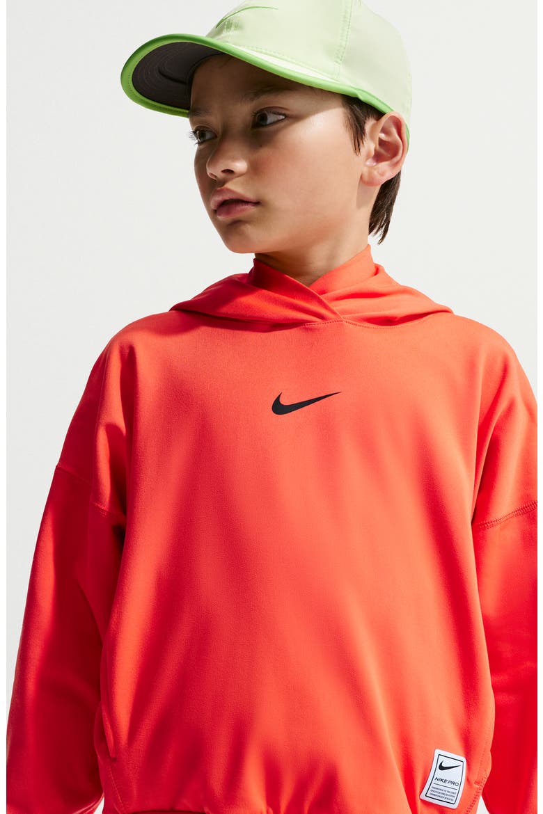 Kids' Pro Dri-FIT Hoodie, Alternate, color, TURF ORANGE/ BLACK