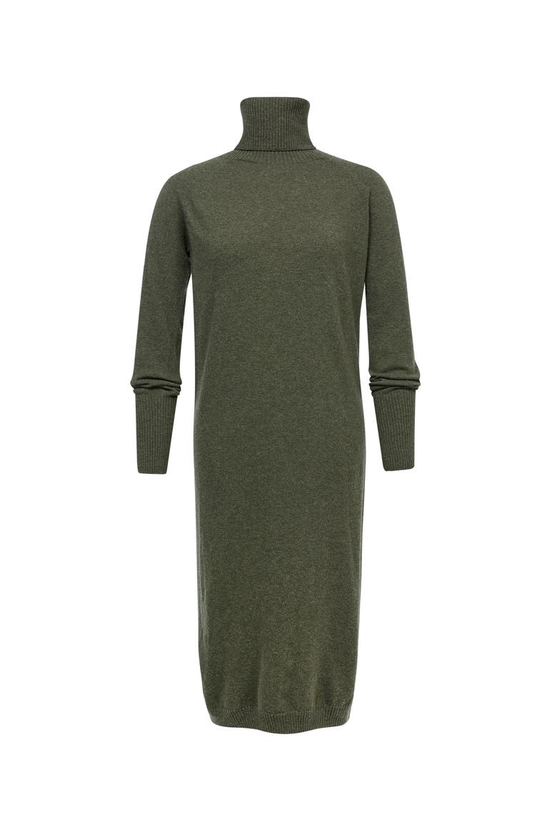 Supersoft Midi Turtleneck Dress, Alternate, color, OLIVE