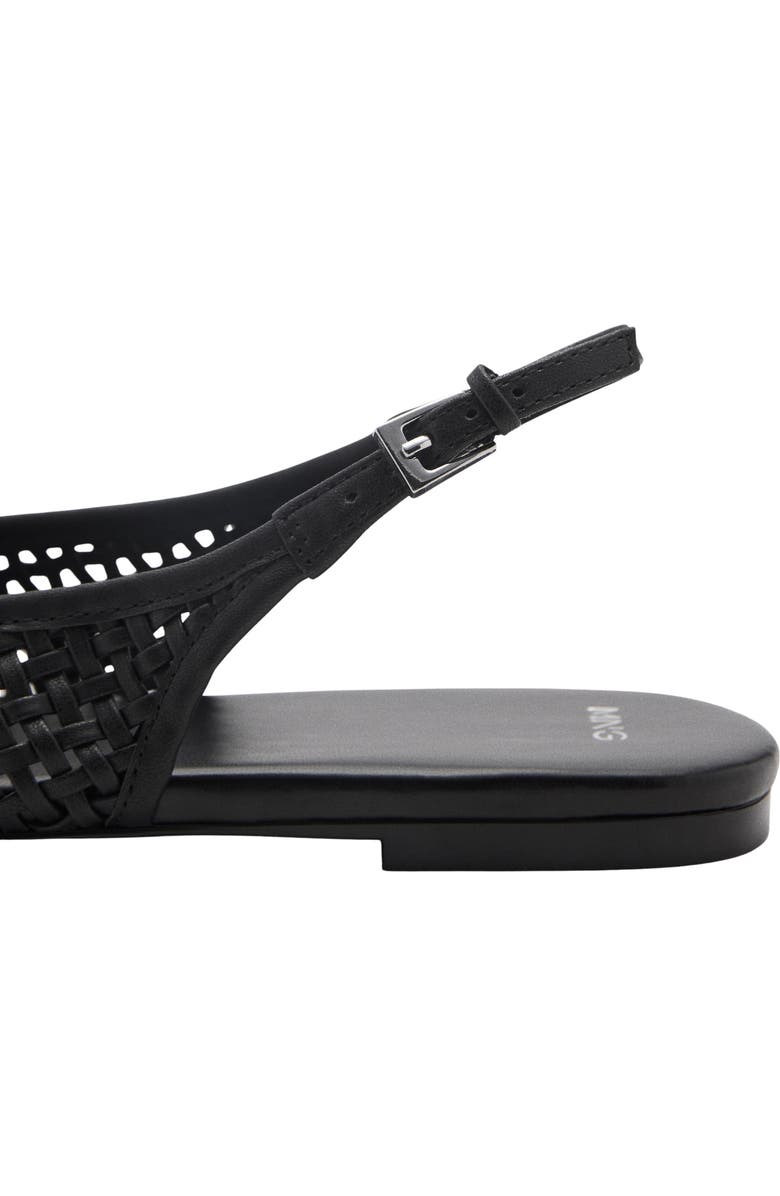 MANGO Braided Faux Leather Slingback Flat, Alternate, color,