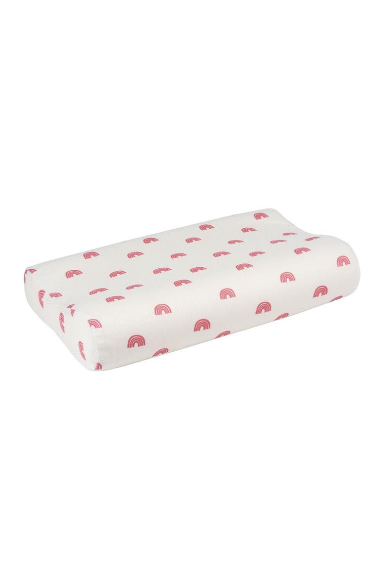 Ergonomic Memory Foam Pillow with Fitted Pattern Pillowcase, Main, color, Rainbow