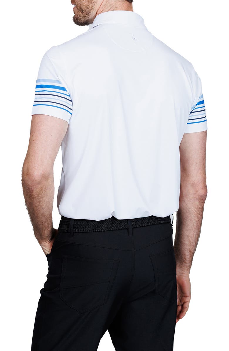 TailorByrd Engineered Stripe Performance Polo, Alternate, color, White