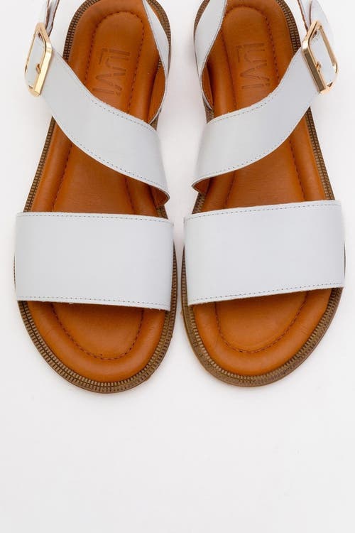 Forever & Always Shoes Majesty Leather Sandal In White