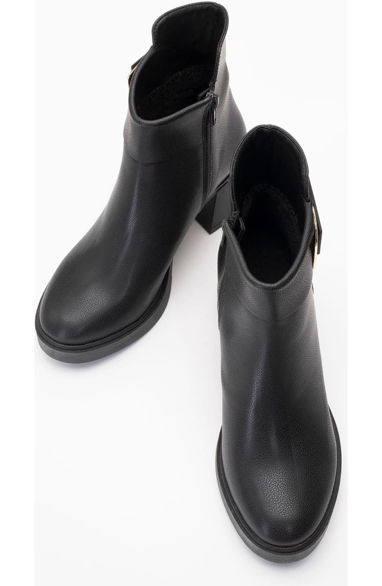 Prologue Shoes Rashe Block Heel Zip Boot, Alternate, color, Black Faux Leather