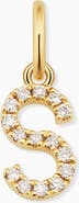 Oradina 14K Gold My Letter Diamond Pendant Charm