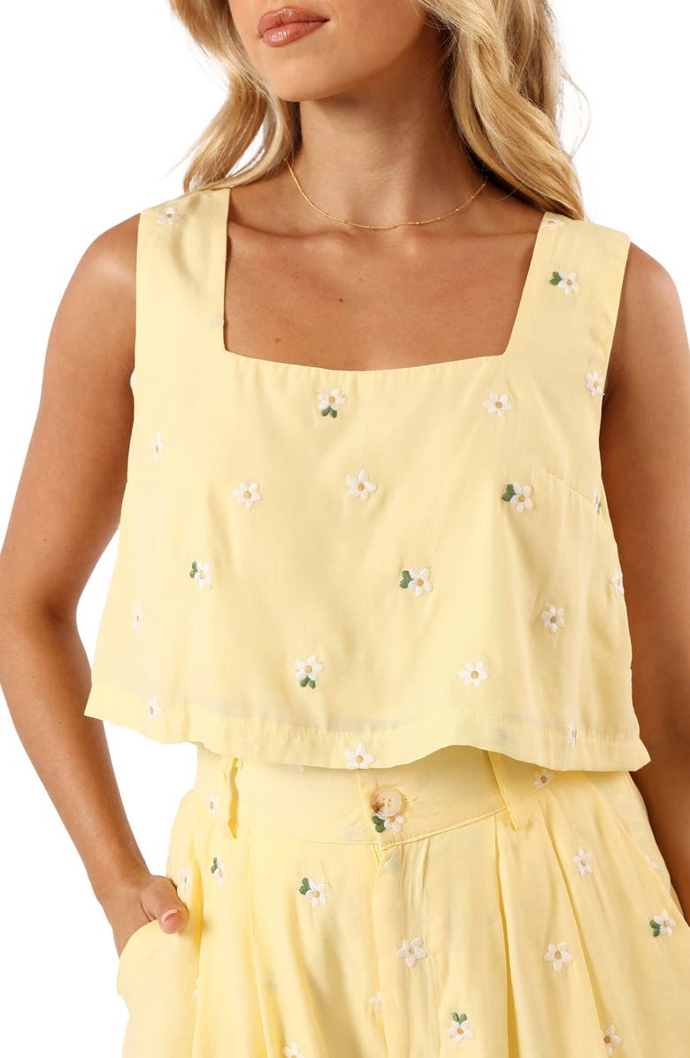 Petal & Pup Tiana Floral Embroidered Crop Tank & High Waist Shorts Set, Alternate, color, 