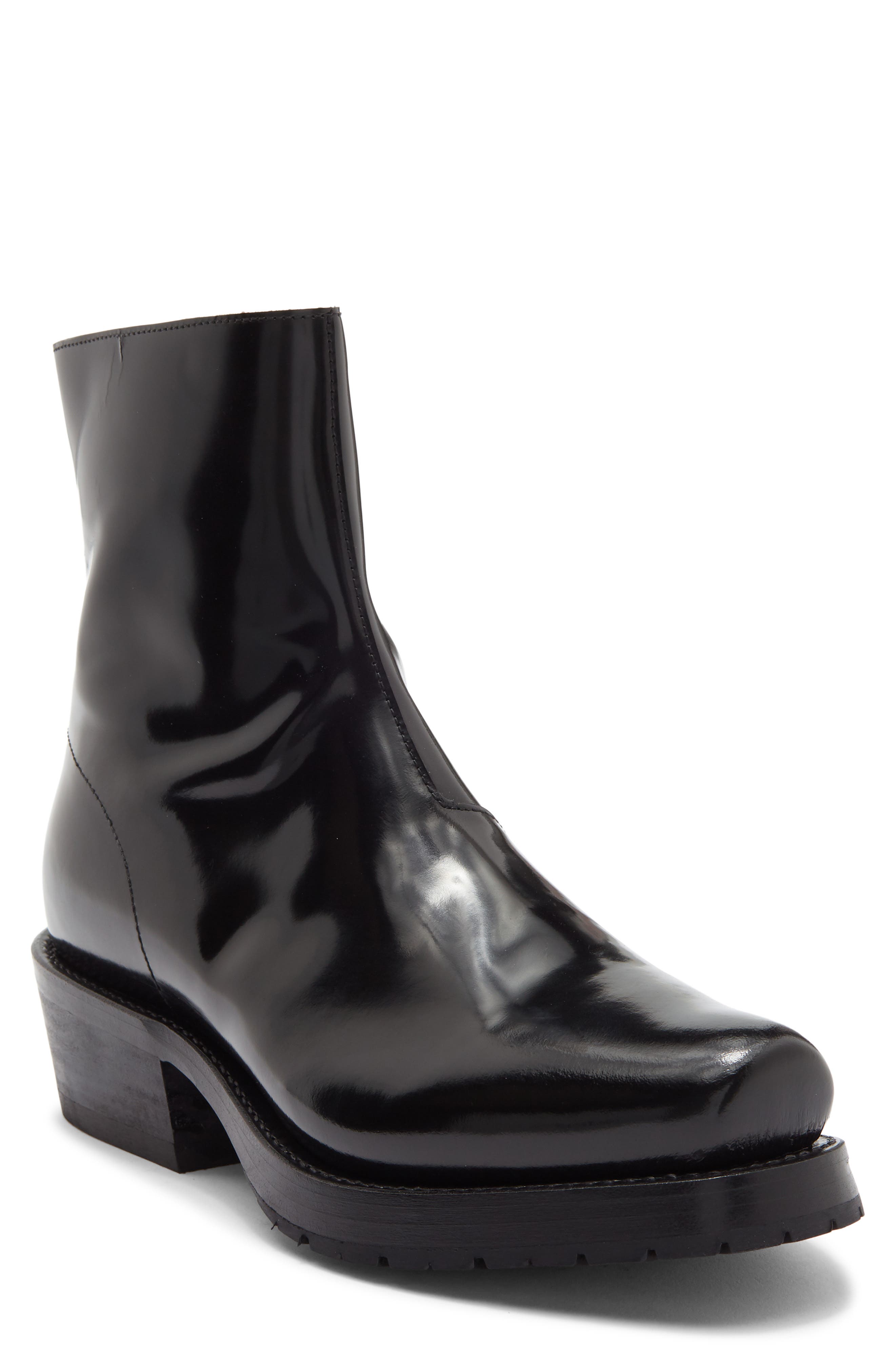 Charro Boot, Main, color, BLACK SMOOTH LEATHER