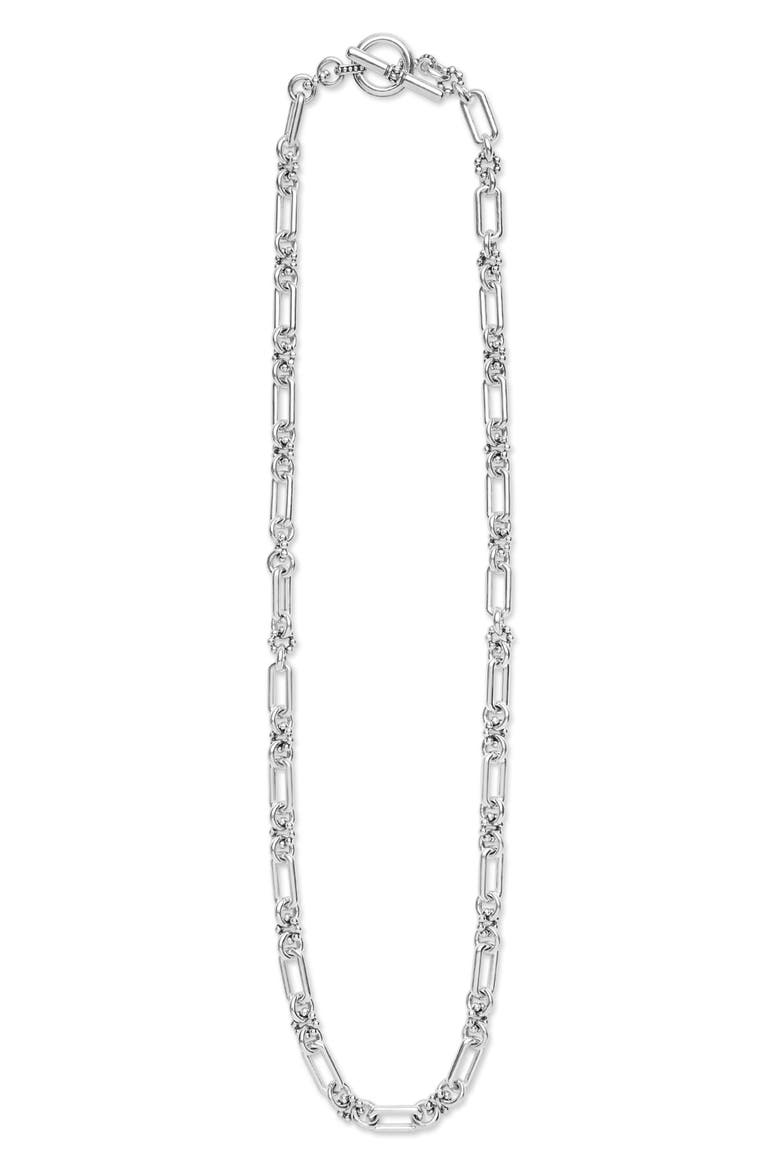Petite Sterling Silver Caviar Link Necklace, Alternate, color, SILVER