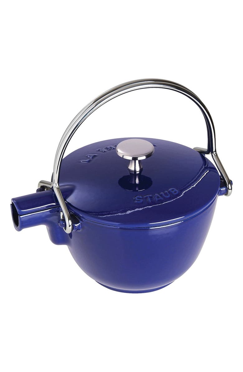 Staub 1-Quart Enameled Cast Iron Tea Kettle, Main, color, Dark Blue