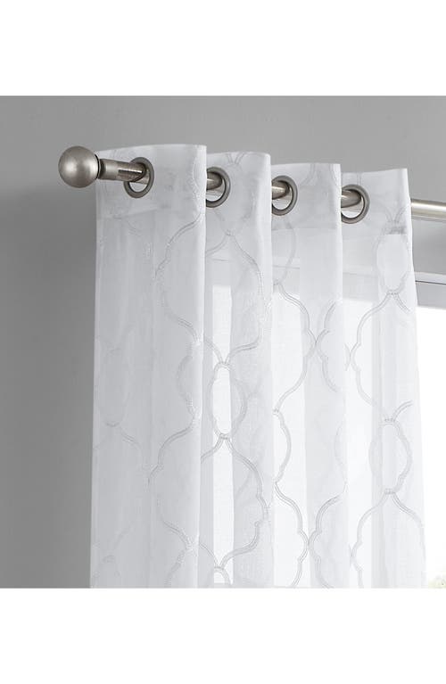 Dainty Home Set Of 4 Print Sheer Curtain Panels In White