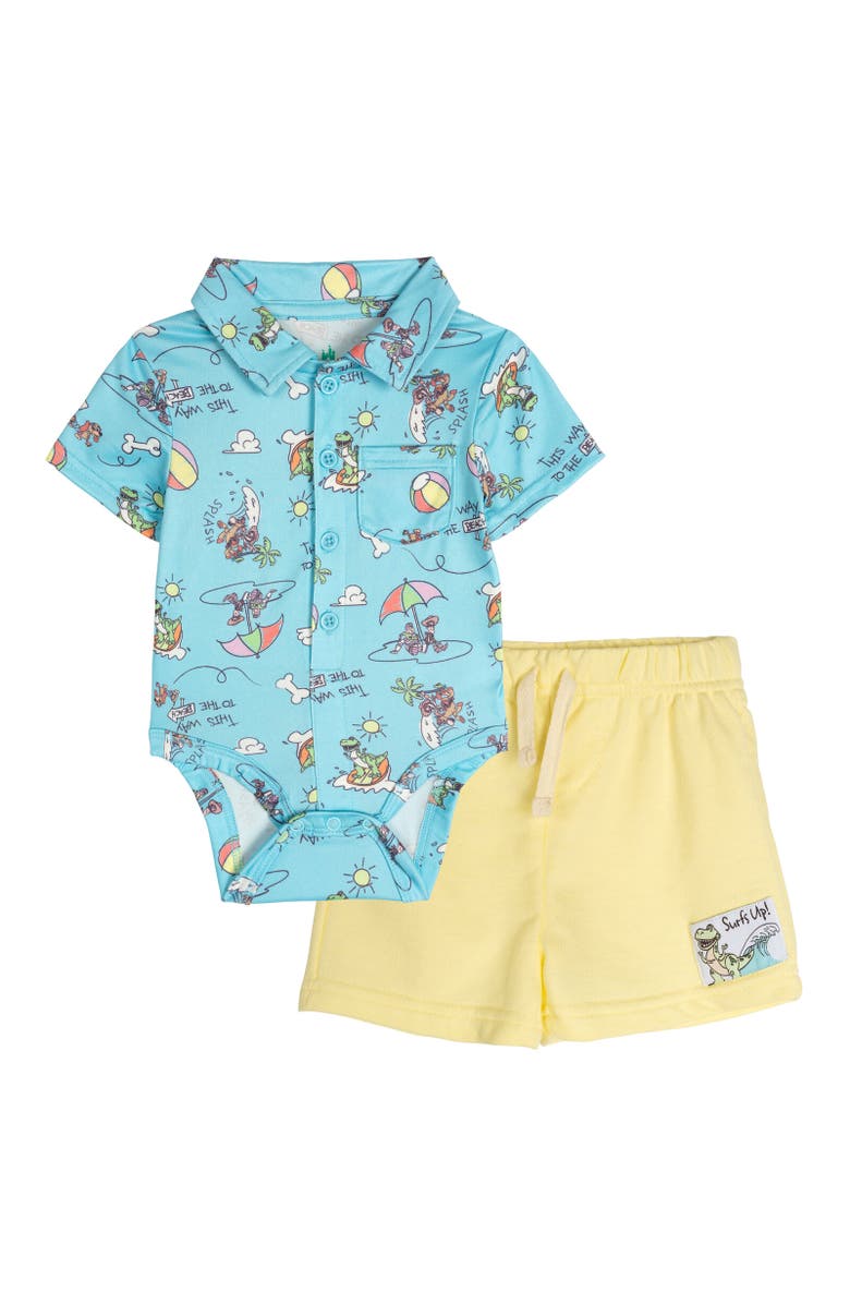 Disney Toy Story Baby Boys' 2-Piece Bodysuit and Shorts Set, Main, color, Blue Yellow Toy Story