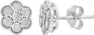 EFFY Sterling Silver Diamond Flower Stud Earrings