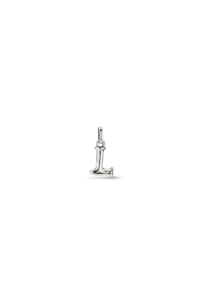 Sterling Silver-Plated Letter L Charm, Main, color, Silver