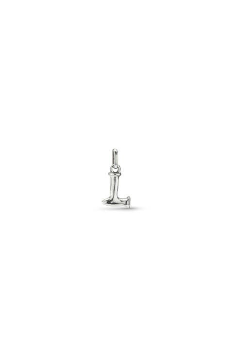 Sterling Silver-Plated Letter L Charm