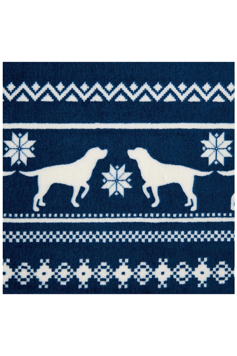 Dog Sweater Stripe Microfiber Blanket, Alternate, color, KODIAK BLUE