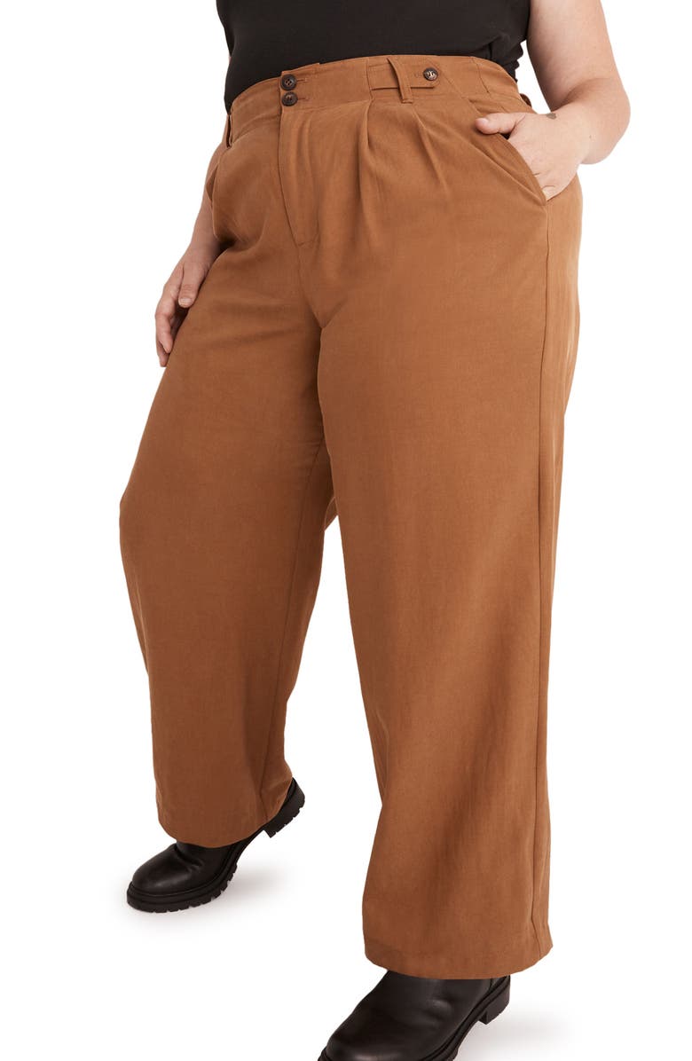 Madewell Harlow Wide Leg Pants, Main, color, Acorn