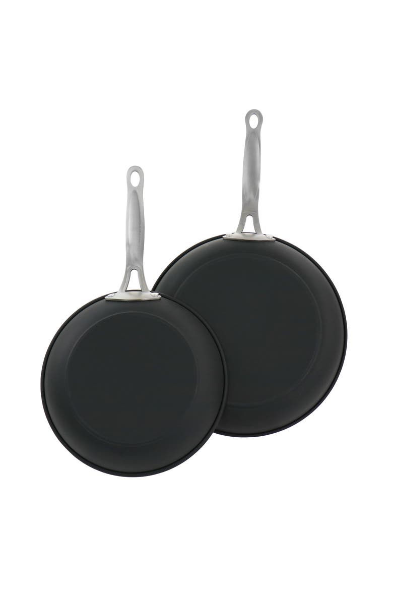 Chestnut 2 Piece Nonstick Carbon Steel Frying Pan Set, Alternate, color, Metallic Silver