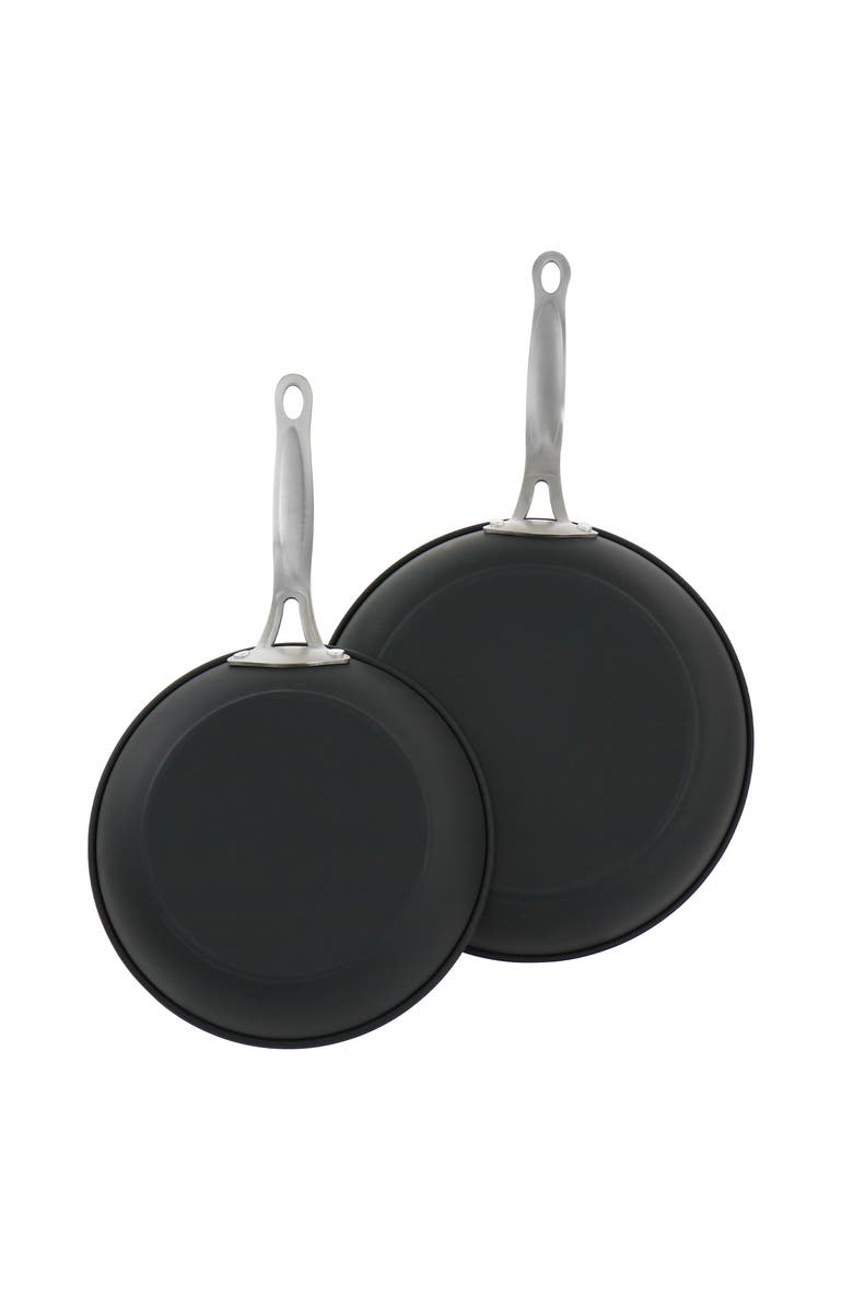 Gibson Home Chestnut 2 Piece Nonstick Carbon Steel Frying Pan Set, Alternate, color, Metallic Silver