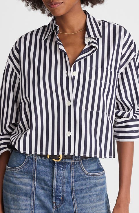 Straight Hem Poplin Shirt