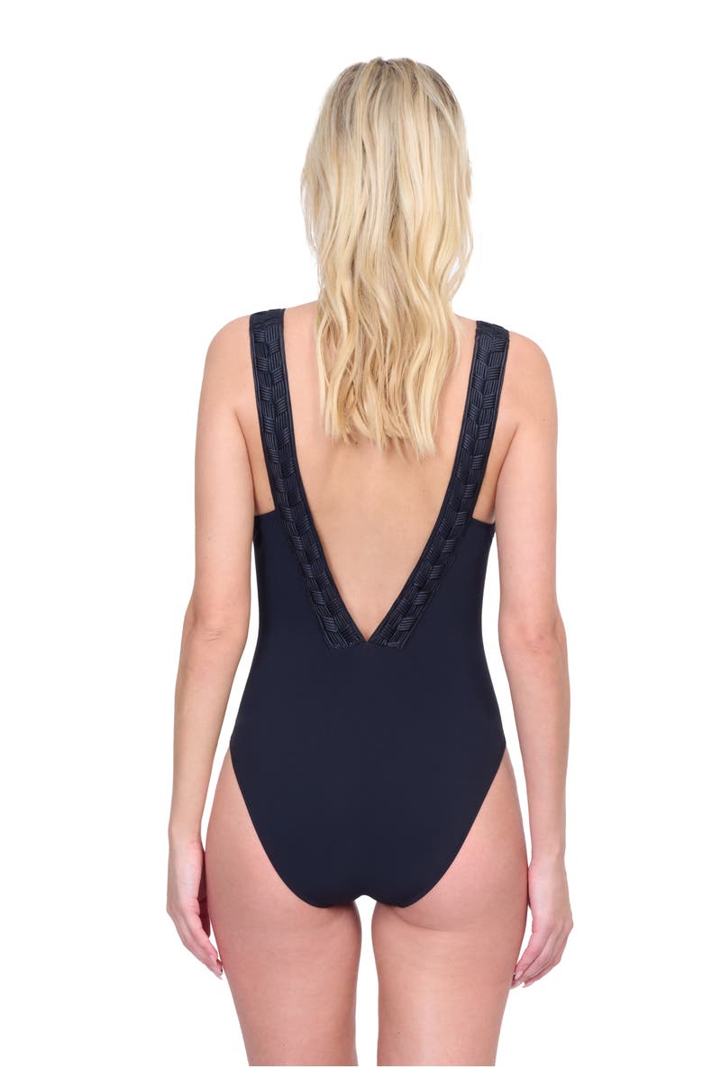 Gottex Beaute Luxury Square Neck One-Piece Swimsuit, Alternate, color, 