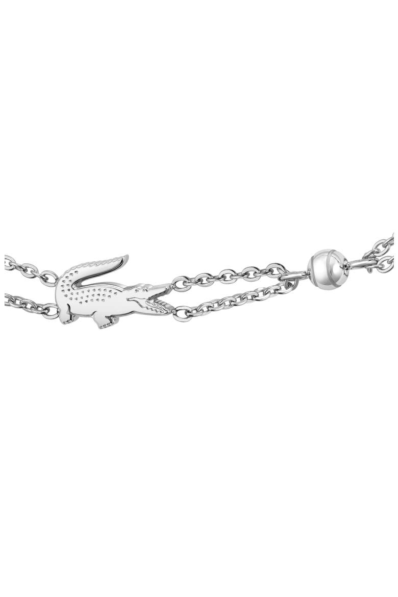 Crocodile Station Bracelet, Alternate, color, SILVER