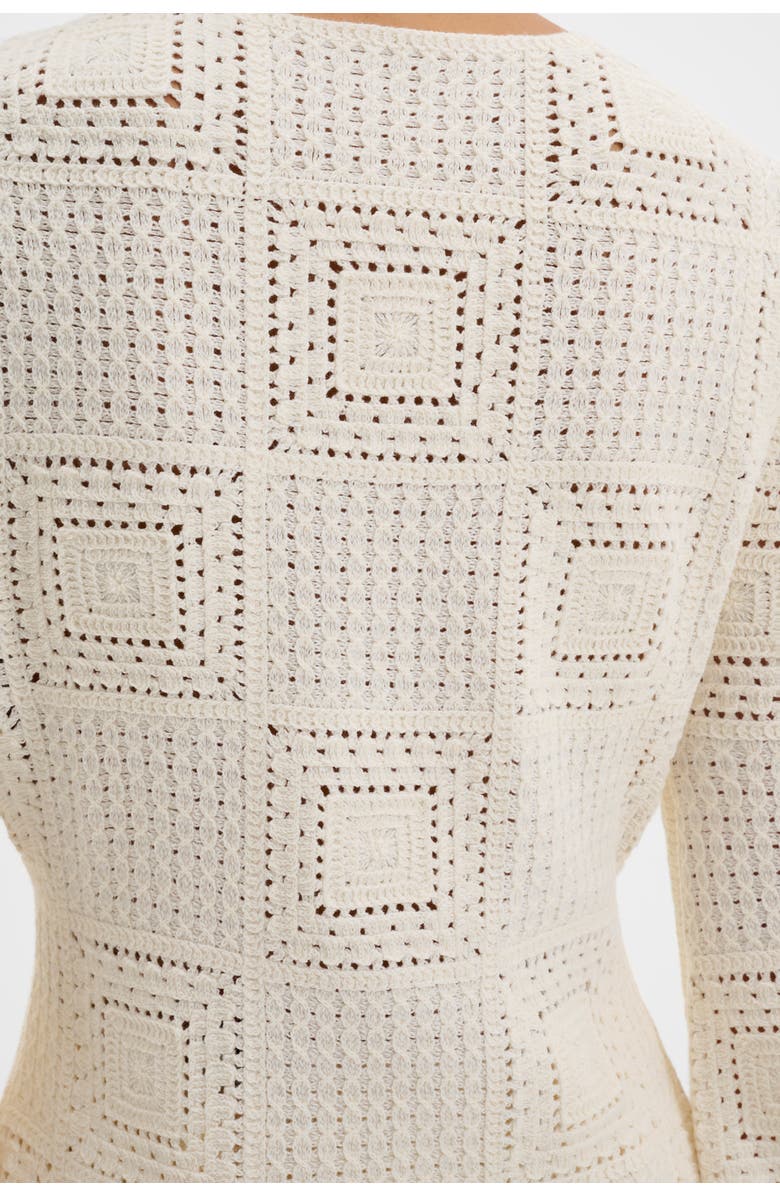 Malina Mirella Fitted Crochet Cardigan, Alternate, color, Vanilla
