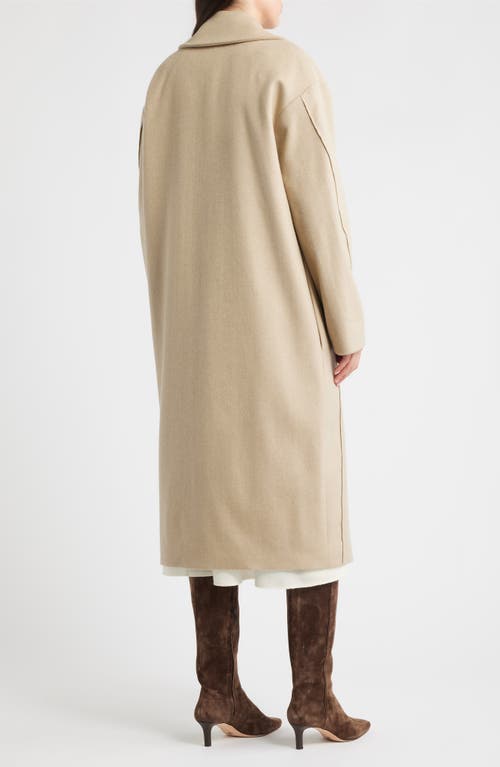 Hugo Boss Double-breasted Coat In Virgin Wool And Cashmere In Neutral