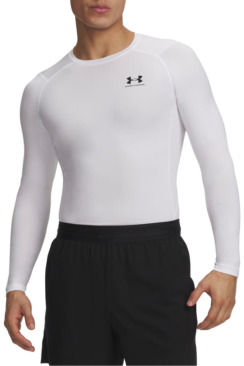 HeatGear® Compression Long Sleeve Top, Main, color, WHITE