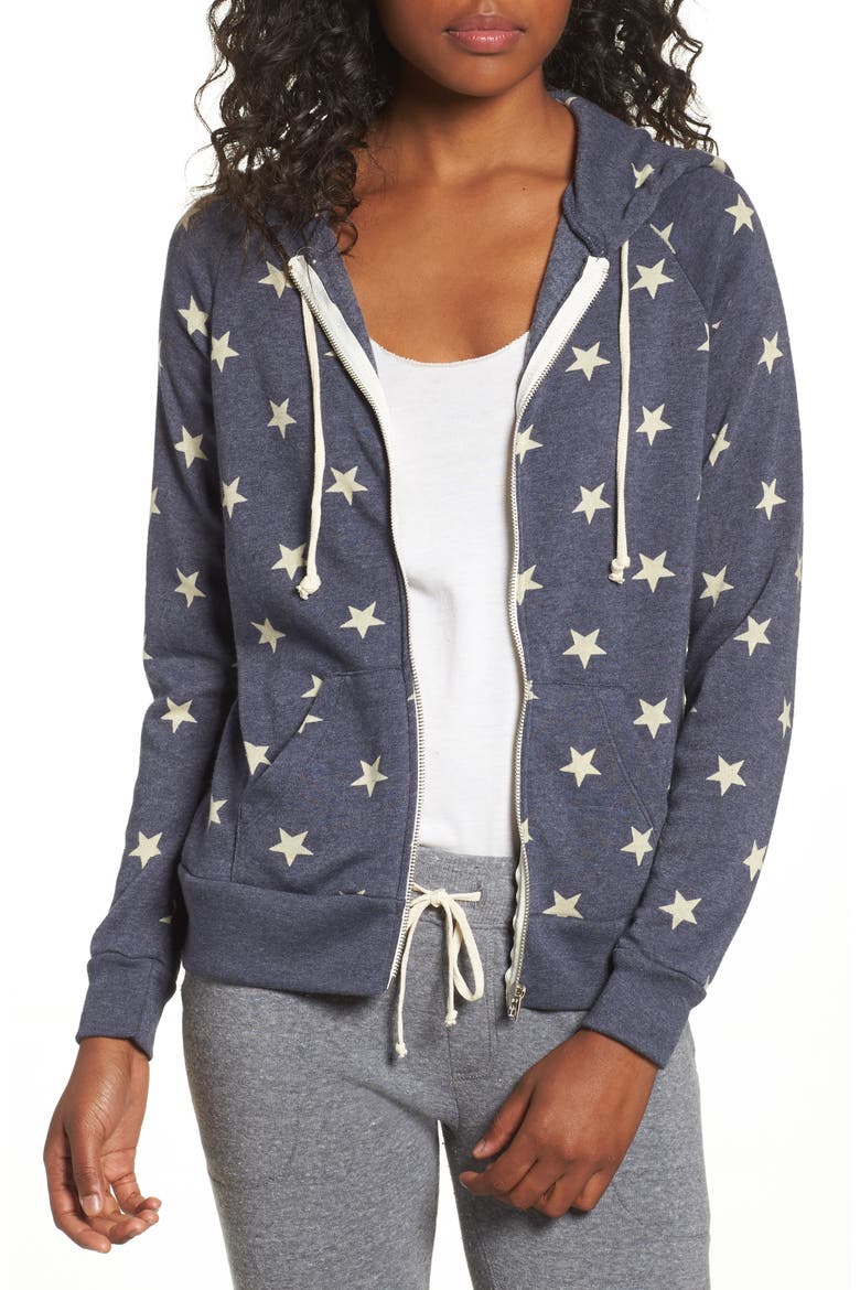 Adrian Print Zip Hoodie, Main, color, STARS