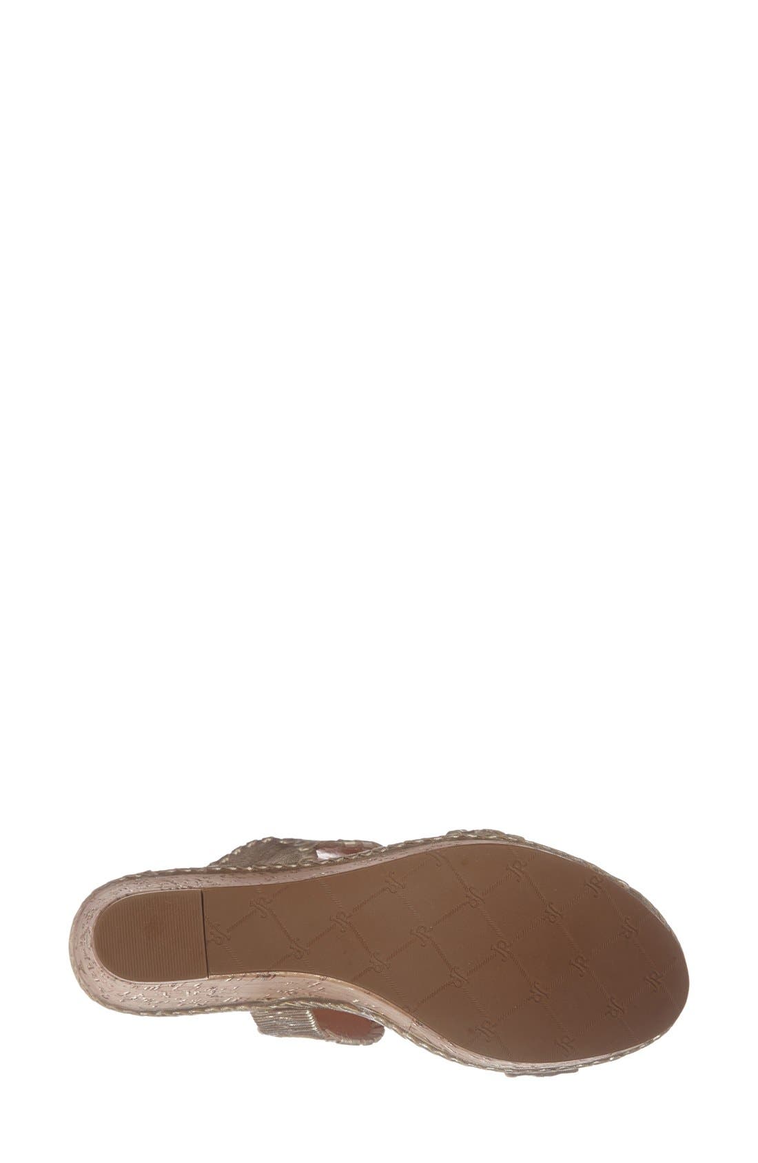'Leigh' Wedge Sandal, Alternate, color, PLATINUM