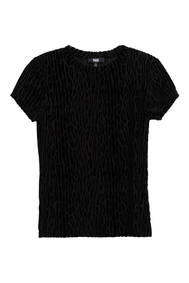 Eisa Leopard Velvet Burnout T-Shirt, Alternate, color, BLACK
