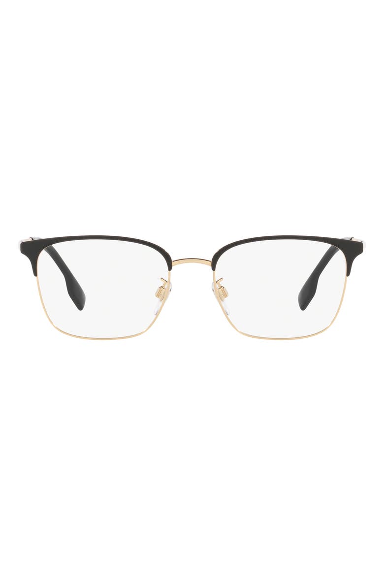 53mm Square Optical Glasses, Main, color, MATTE BLACK/ GOLD / DEMO LENS