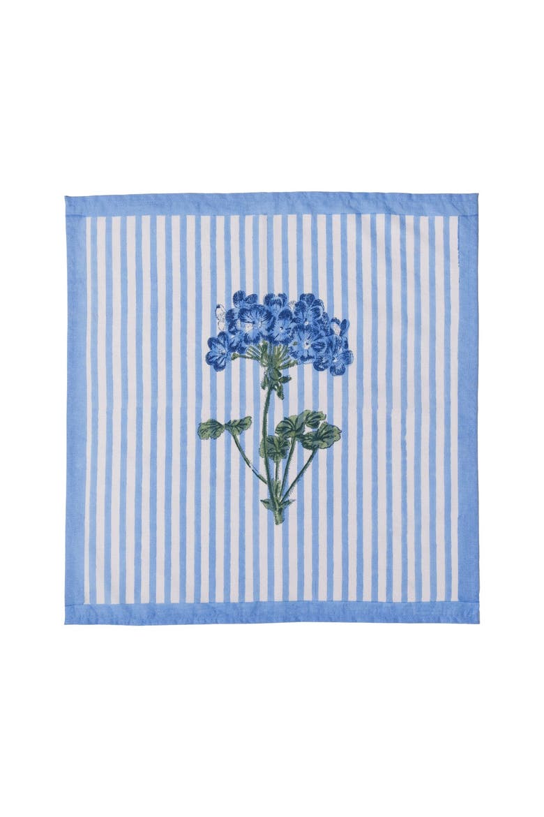 Hydrangea Blockprint Napkins - Set of 4, Main, color, Blue