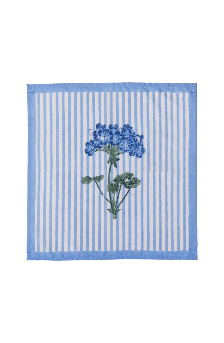Inner Child Hydrangea Blockprint Napkins - Set of 4, Main, color, Blue