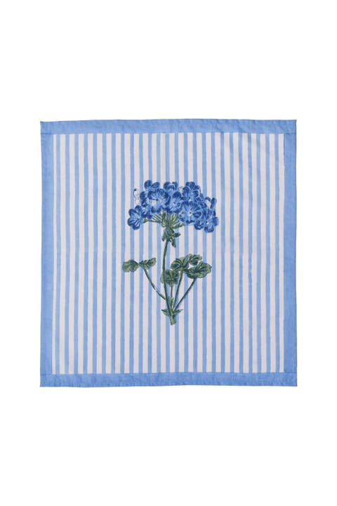 Hydrangea Blockprint Napkins - Set of 4