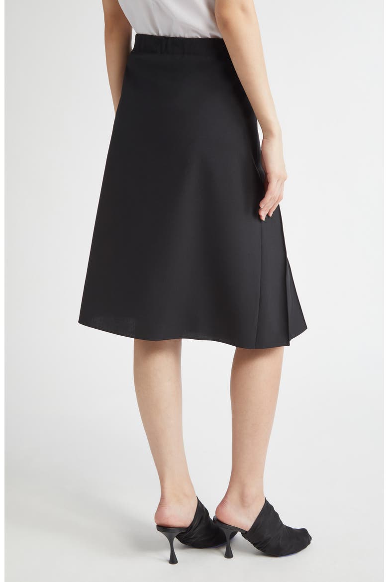 Pleated Front Skirt, Alternate, color, BLACK